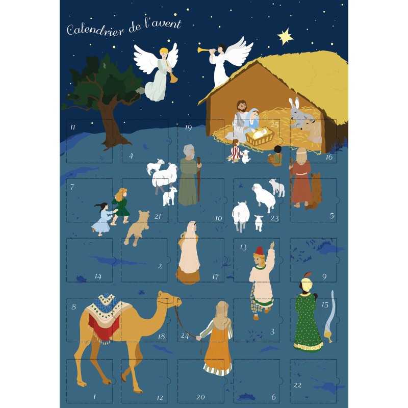 Calendrier De L Avent Noel Traditionnel Creche