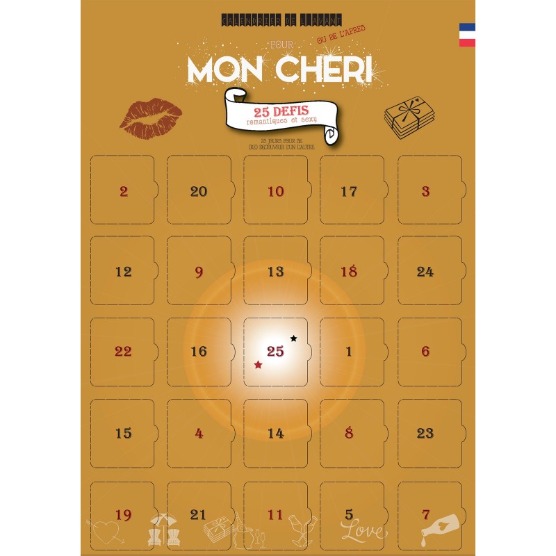 Pack 2 calendriers Couple - Ma Chéri & Mon chéri - 25 défis