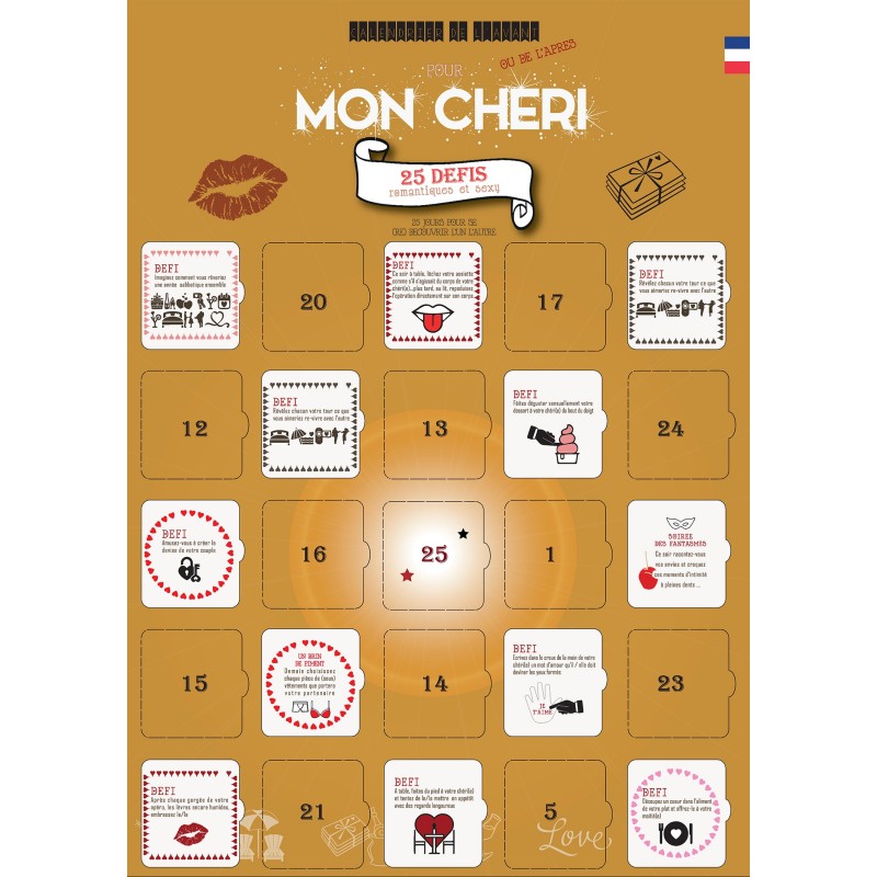 Pack 2 calendriers Couple - Ma Chéri & Mon chéri - 25 défis