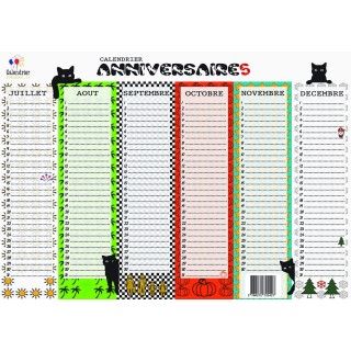 Calendrier Anniversaire Perpétuel Chat