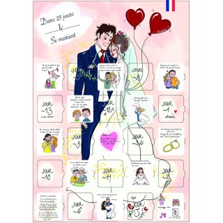 Calendrier compte a rebours avant le mariage 25 jours cadeaux